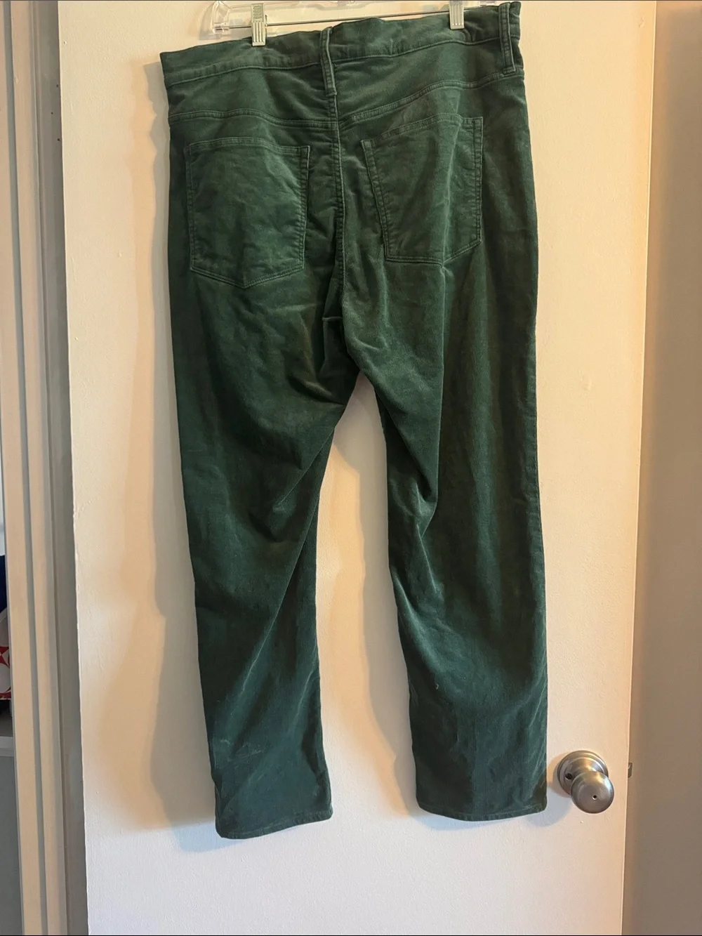 J. Crew Forest Green Straight-Leg Corduroy Pants, 33